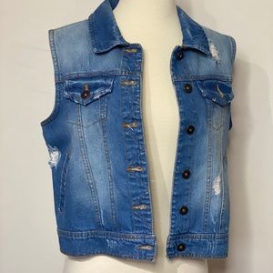 Blue Age distressed denim vest